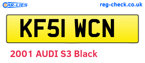 KF51WCN are the vehicle registration plates.