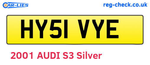 HY51VYE are the vehicle registration plates.