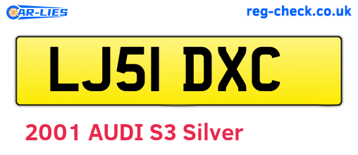 LJ51DXC are the vehicle registration plates.