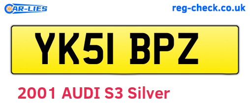 YK51BPZ are the vehicle registration plates.
