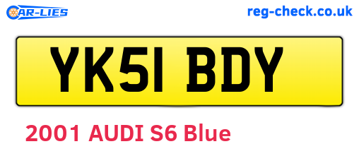 YK51BDY are the vehicle registration plates.