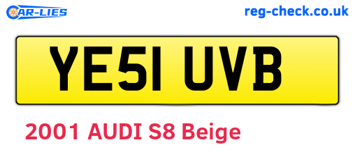 YE51UVB are the vehicle registration plates.