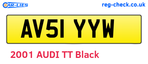 AV51YYW are the vehicle registration plates.