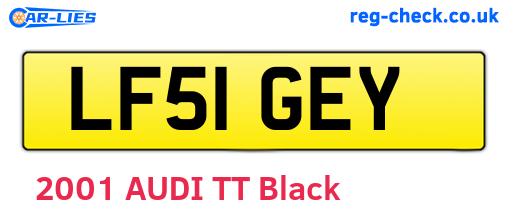 LF51GEY are the vehicle registration plates.