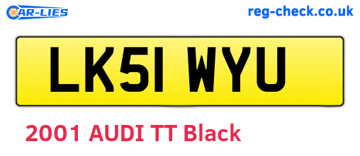LK51WYU are the vehicle registration plates.