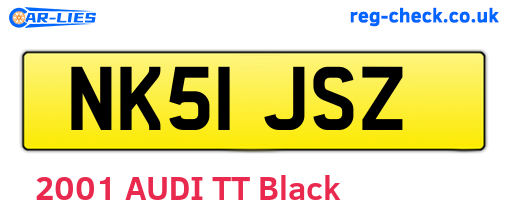 NK51JSZ are the vehicle registration plates.