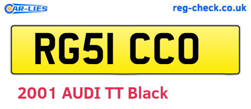 RG51CCO are the vehicle registration plates.