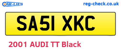 SA51XKC are the vehicle registration plates.