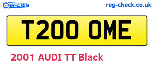 T200OME are the vehicle registration plates.
