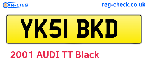 YK51BKD are the vehicle registration plates.