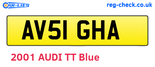AV51GHA are the vehicle registration plates.