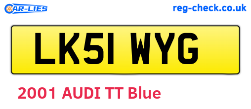 LK51WYG are the vehicle registration plates.