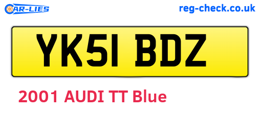 YK51BDZ are the vehicle registration plates.