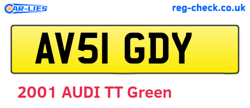 AV51GDY are the vehicle registration plates.