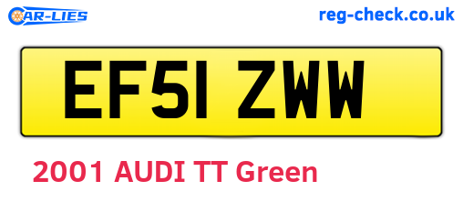 EF51ZWW are the vehicle registration plates.