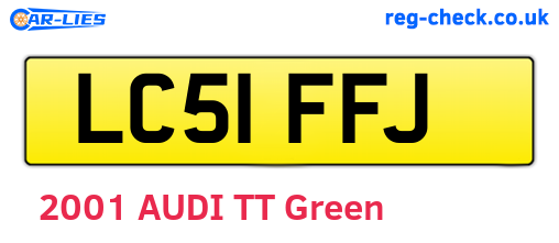 LC51FFJ are the vehicle registration plates.