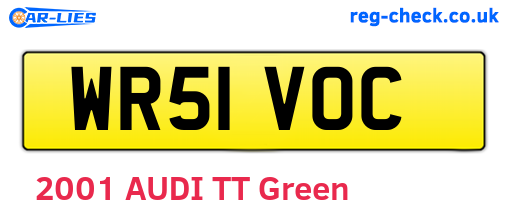 WR51VOC are the vehicle registration plates.