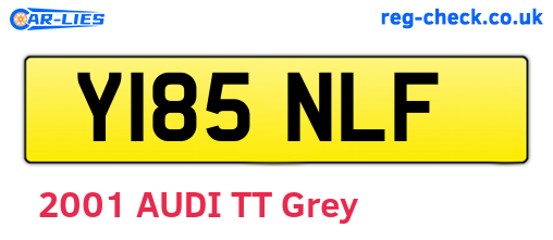 Y185NLF are the vehicle registration plates.