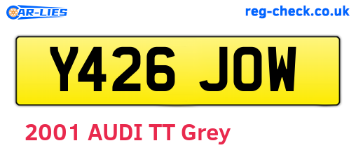 Y426JOW are the vehicle registration plates.