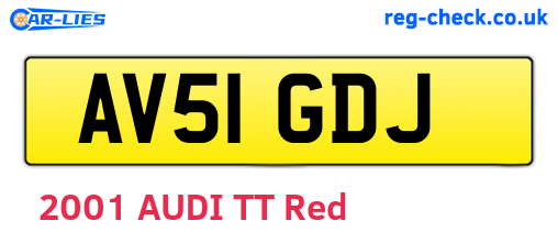 AV51GDJ are the vehicle registration plates.
