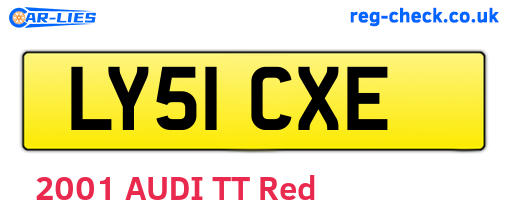LY51CXE are the vehicle registration plates.