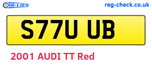 S77UUB are the vehicle registration plates.