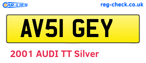 AV51GEY are the vehicle registration plates.