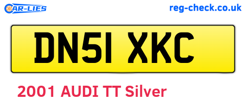 DN51XKC are the vehicle registration plates.