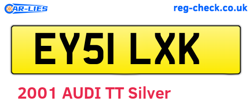 EY51LXK are the vehicle registration plates.