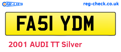 FA51YDM are the vehicle registration plates.