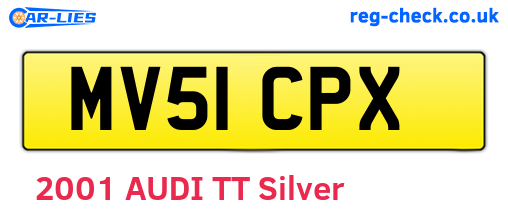 MV51CPX are the vehicle registration plates.