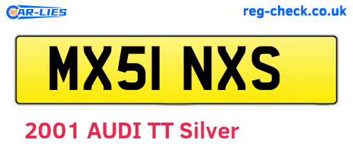 MX51NXS are the vehicle registration plates.