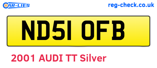 ND51OFB are the vehicle registration plates.