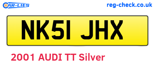 NK51JHX are the vehicle registration plates.