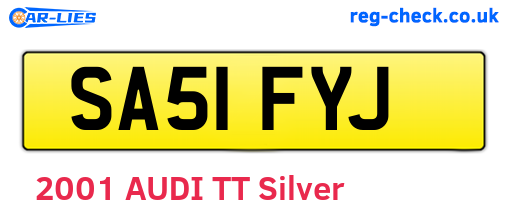 SA51FYJ are the vehicle registration plates.