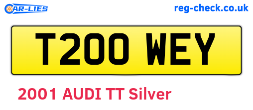 T200WEY are the vehicle registration plates.
