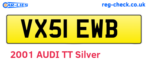 VX51EWB are the vehicle registration plates.