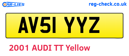 AV51YYZ are the vehicle registration plates.
