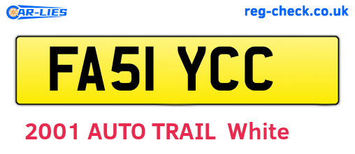 FA51YCC are the vehicle registration plates.