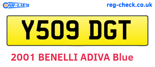Y509DGT are the vehicle registration plates.