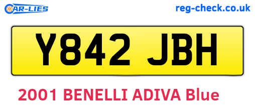 Y842JBH are the vehicle registration plates.