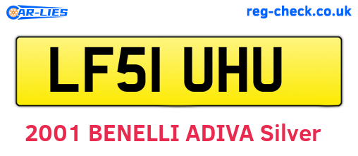 LF51UHU are the vehicle registration plates.
