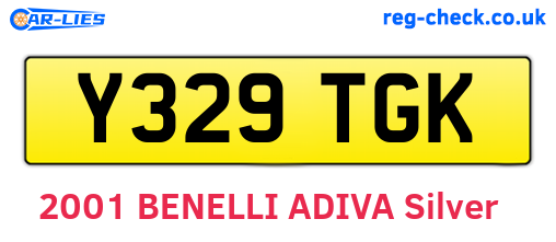 Y329TGK are the vehicle registration plates.