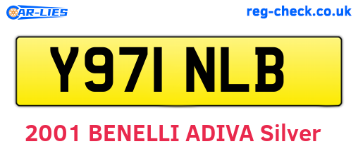 Y971NLB are the vehicle registration plates.