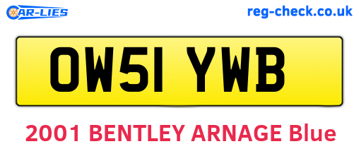 OW51YWB are the vehicle registration plates.
