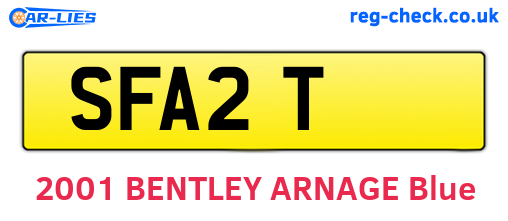 SFA2T are the vehicle registration plates.