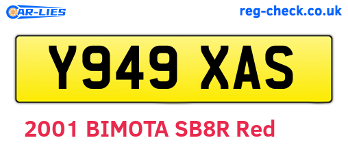 Y949XAS are the vehicle registration plates.