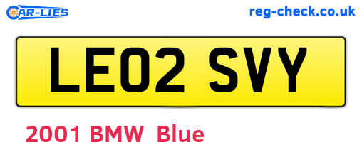 LE02SVY are the vehicle registration plates.