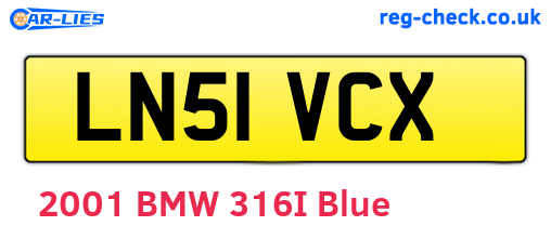 LN51VCX are the vehicle registration plates.