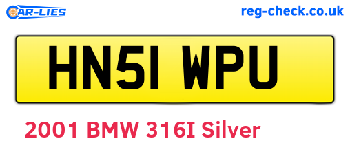 HN51WPU are the vehicle registration plates.